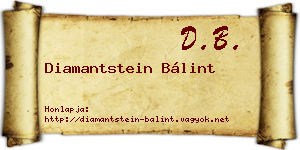 Diamantstein Bálint névjegykártya