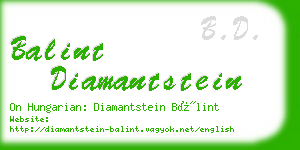 balint diamantstein business card